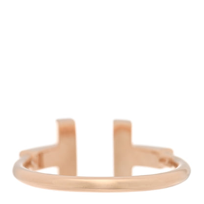 Tiffany 18K Rose Gold Diamond Mother of Pearl T Wire Ring 54 7 3 of 4