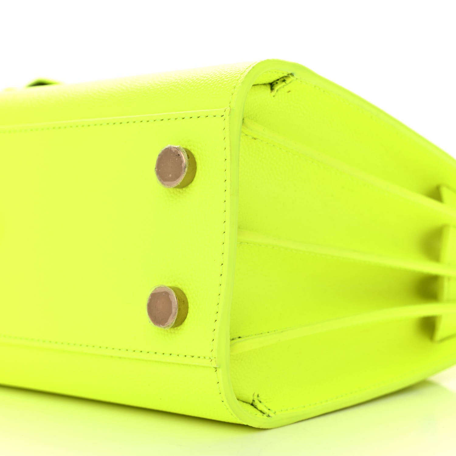 Saint Laurent Grained Calfskin Nano Sac De Jour Fluo Safety Yellow 10 of 10
