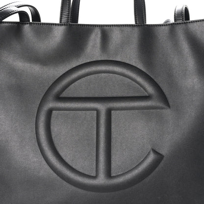 Telfar Vegan Leather Large Shopping Bag Black 7 of 9