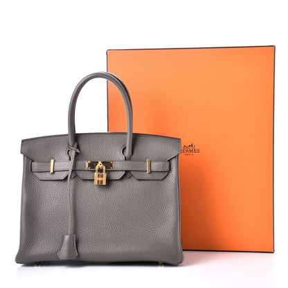 Hermes Taurillon Clemence Birkin 30 Etain 37 of 37