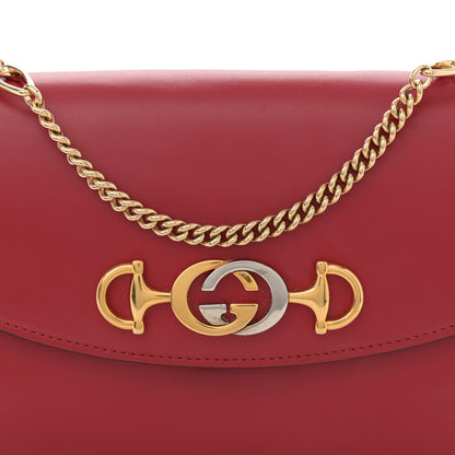 Gucci Smooth Calfskin Small Zumi Top Handle Shoulder Bag Hibiscus Red 8 of 13