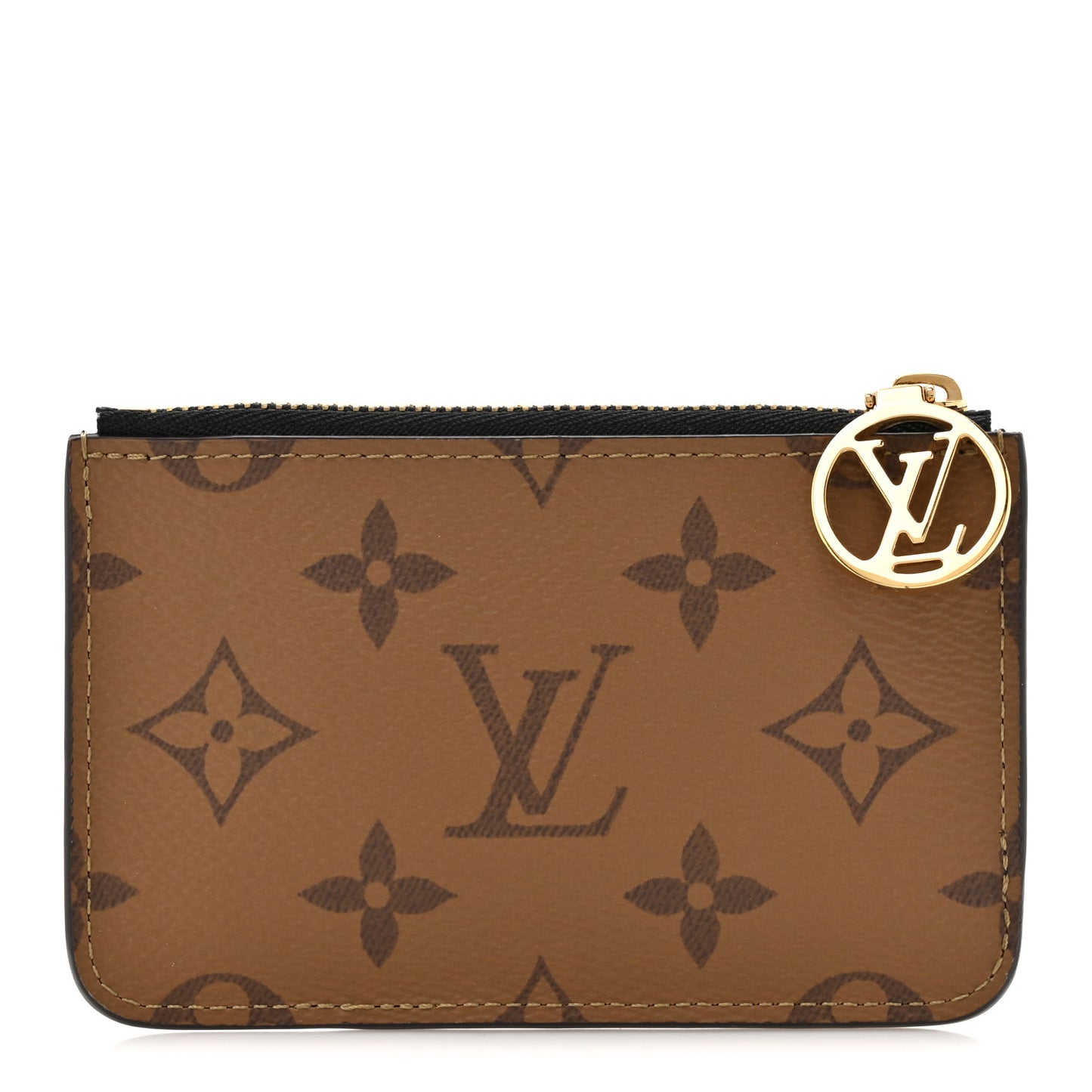 Reverse Monogram Zipped Romy Card Holder