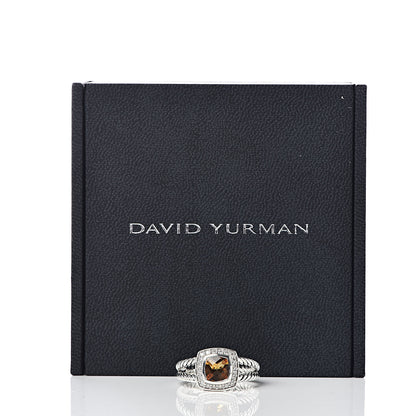 David Yurman Sterling Silver Diamond Citrine 7mm Petite Albion Ring 57 8 6 of 6