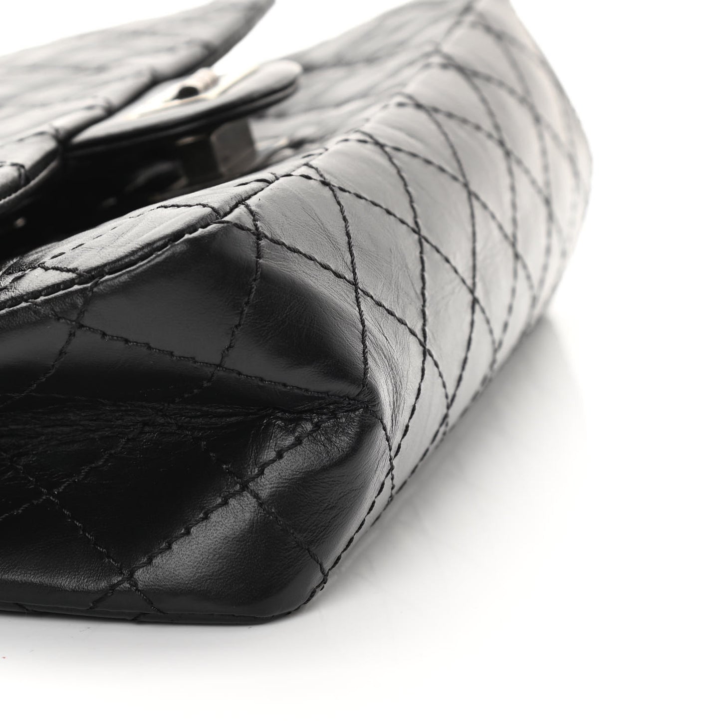 Aged Calfskin Quilted 2.55 Reissue 225 Flap Black