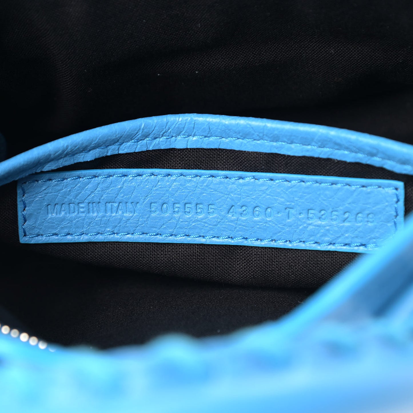 Agneau Classic Silver Hardware Nano City Logo Strap Bleu Turquoise Black