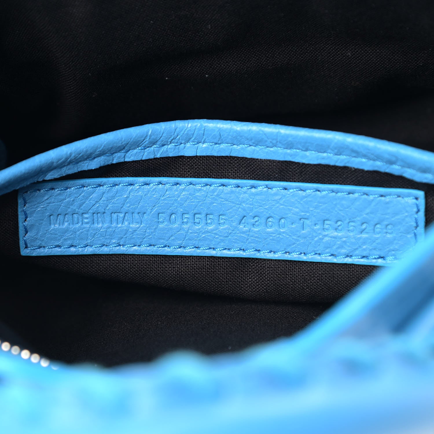 Balenciaga Agneau Classic Silver Hardware Nano City Logo Strap Bleu Turquoise Black 7 of 10