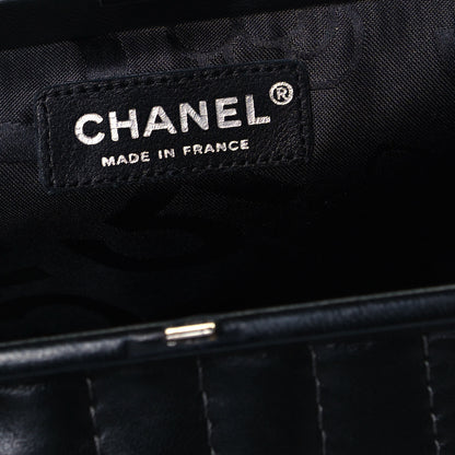 Chanel Lambskin Vertical Quilted Mademoiselle Clutch Black 6 of 10