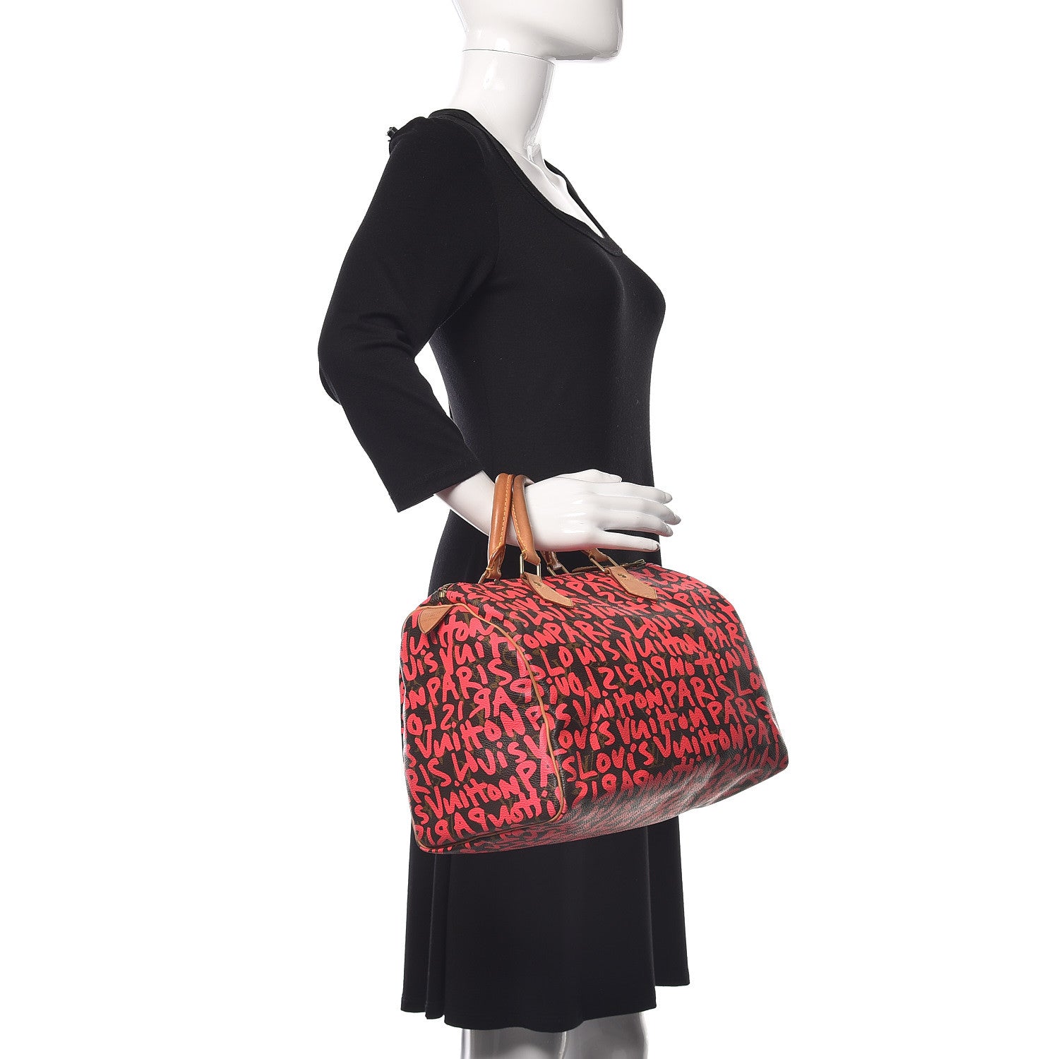 Louis Vuitton Monogram Graffiti Speedy 30 Fuchsia 2 of 16