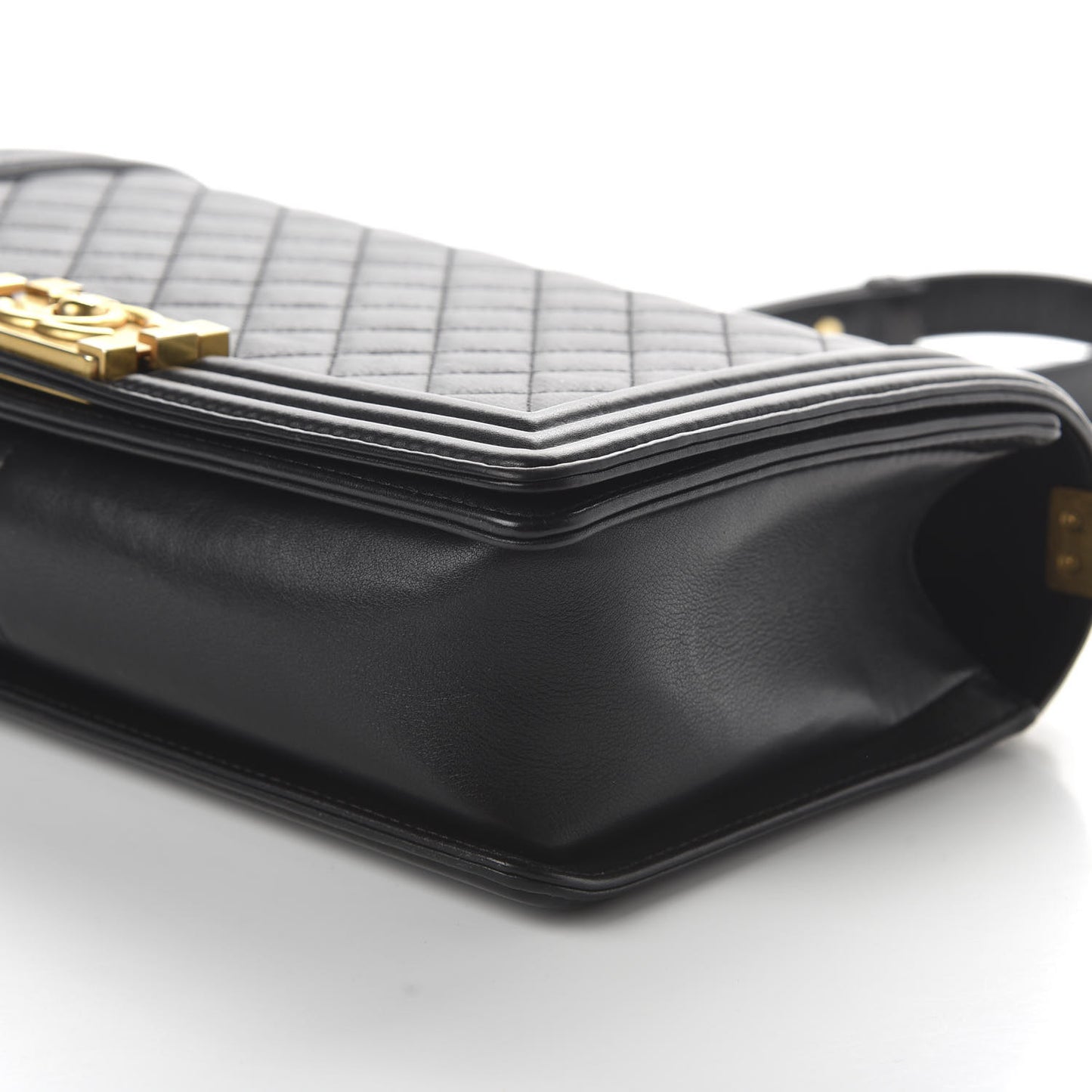 Calfskin Quilted New Medium Boy Flap Black