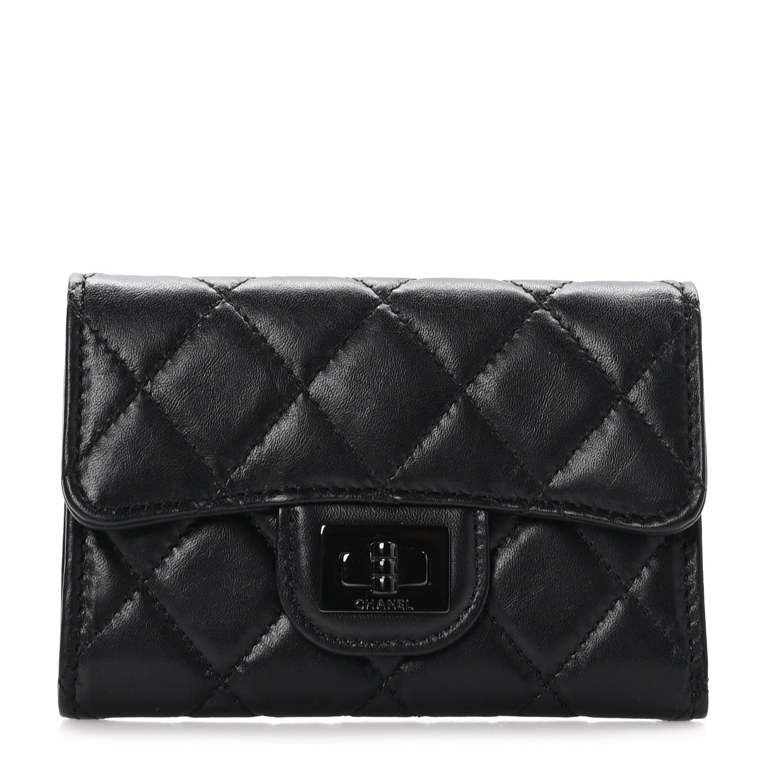 Chanel Aged Calfskin Quilted Reissue Flap Card Holder So Black 1 of 10