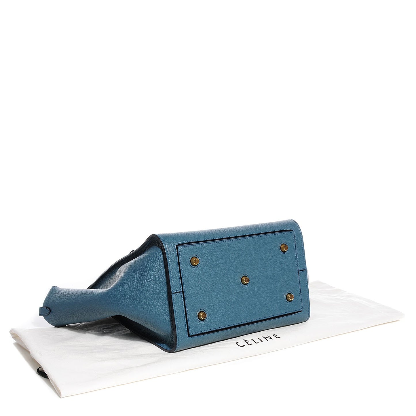 Grained Calfskin Tie Knot Small Tote Denim