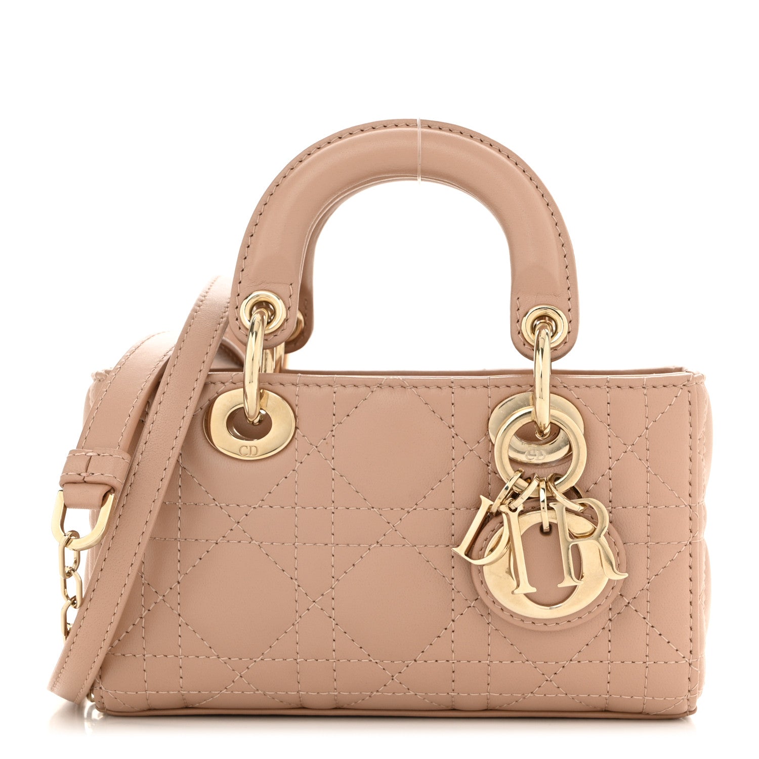 Christian Dior Lambskin Cannage Micro Lady D-Joy Rose Des Vents 1 of 11