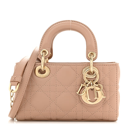 Christian Dior Lambskin Cannage Micro Lady D-Joy Rose Des Vents 1 of 11