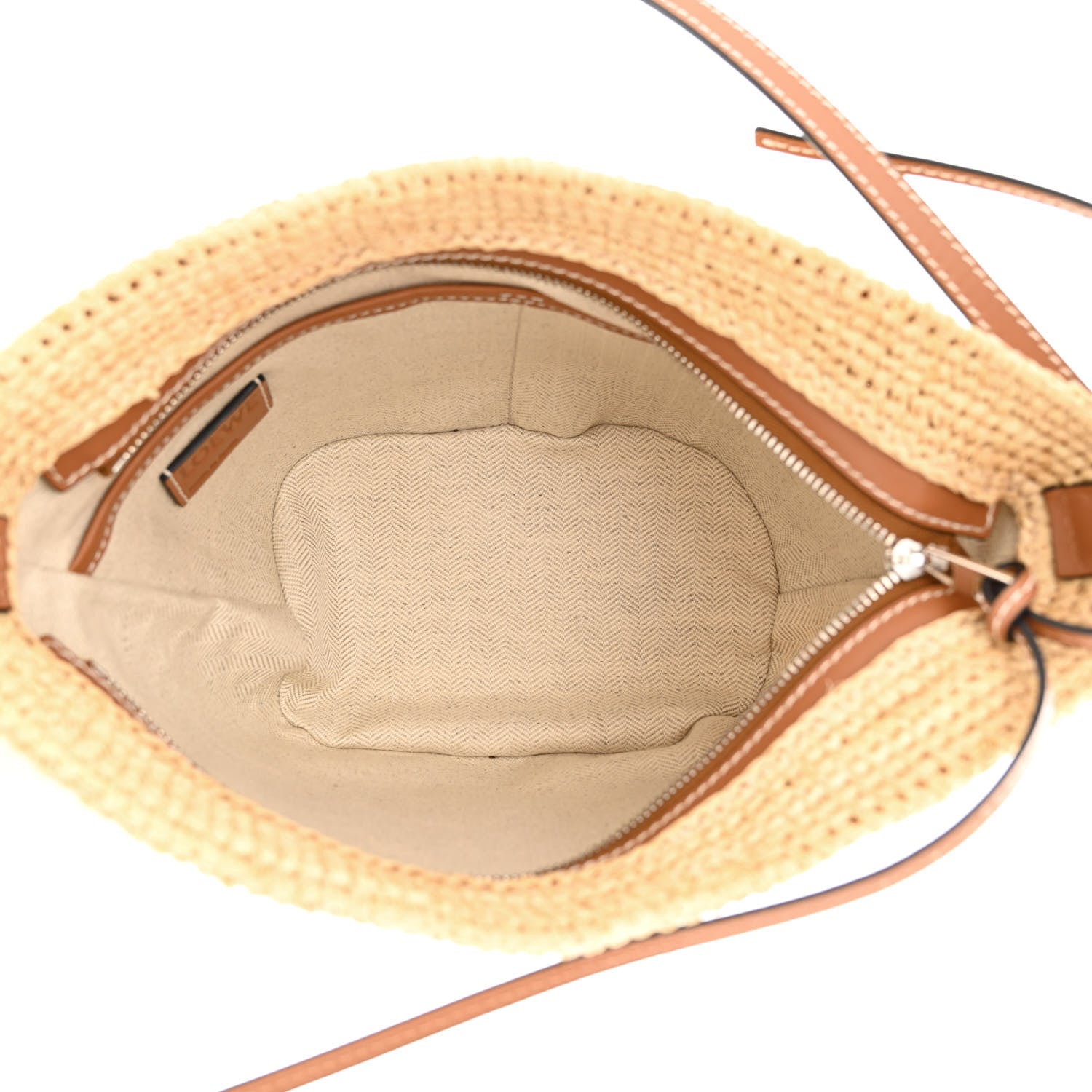 Loewe Calfskin Raffia Paulas Ibiza Pochette Bag Natural Tan 5 of 10