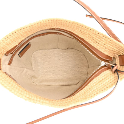 Loewe Calfskin Raffia Paulas Ibiza Pochette Bag Natural Tan 5 of 10