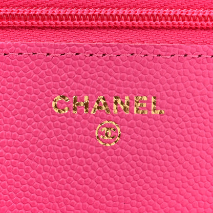 Chanel Caviar Quilted Wallet on Chain WOC Fuchsia 6 of 12