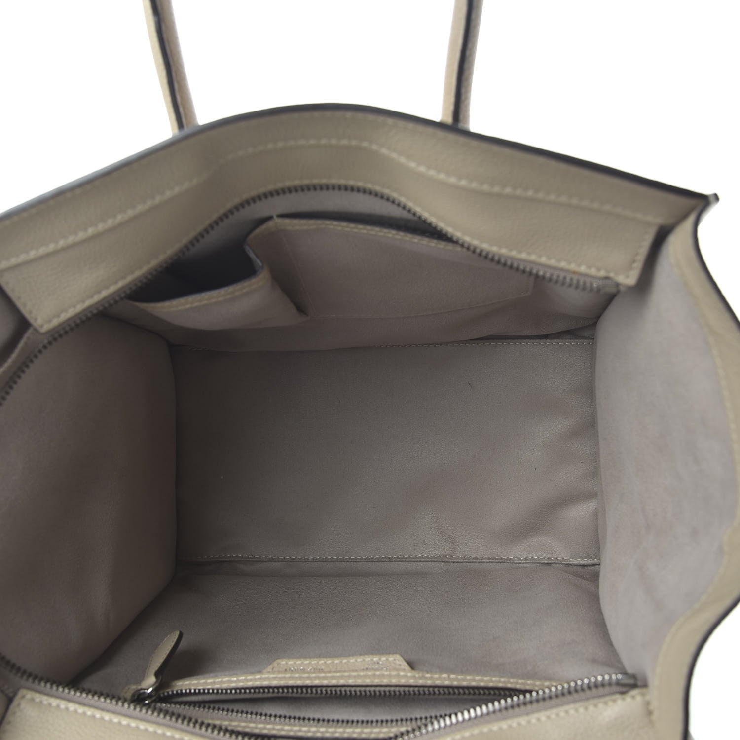 Celine Drummed Calfskin Mini Luggage Dune 5 of 10