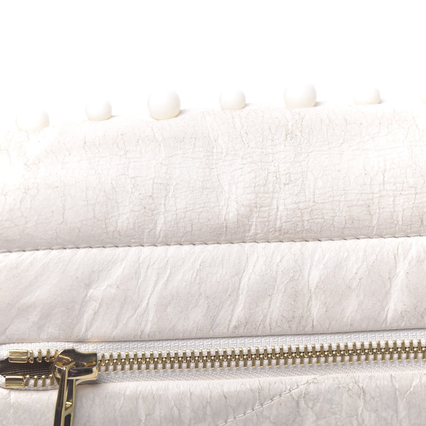 Lambskin Quilted Pearl Medium Sugar Flap Shoulder Bag White