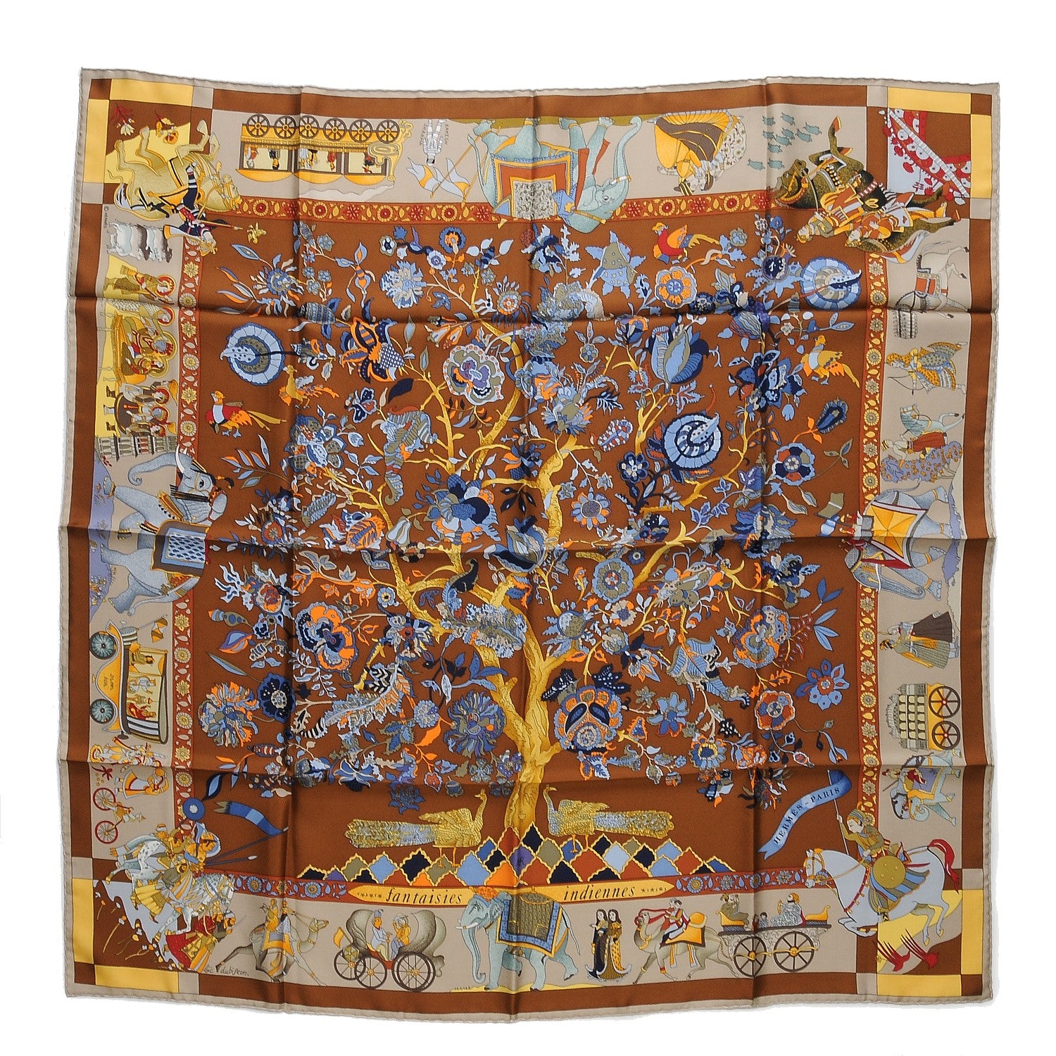 Hermes Silk Fantaisies Indiennes Scarf 90 1 of 7