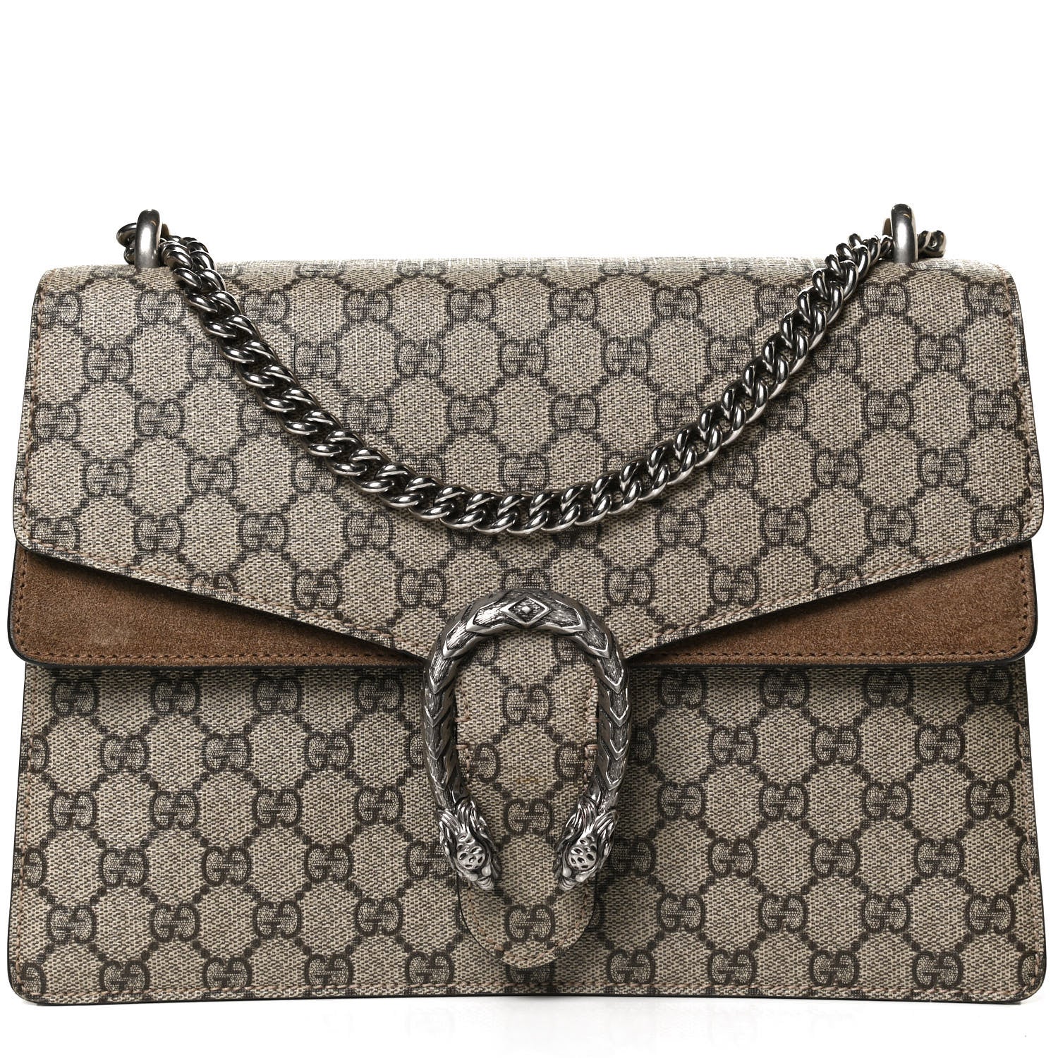 Gucci GG Supreme Monogram Medium Dionysus Shoulder Bag Taupe 9 of 11