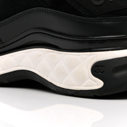Chanel Velvet Calfskin Mixed Fibers CC Sneakers 41 Black 10 of 17