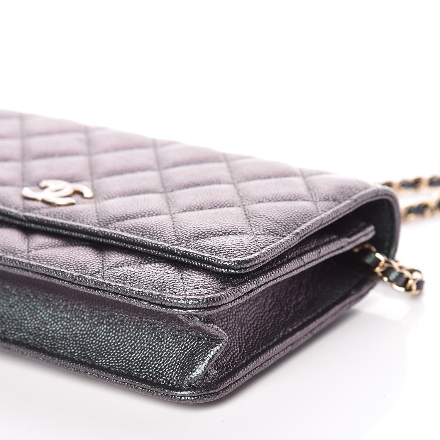Chanel Iridescent Caviar Quilted Wallet On Chain WOC Black 6 of 11