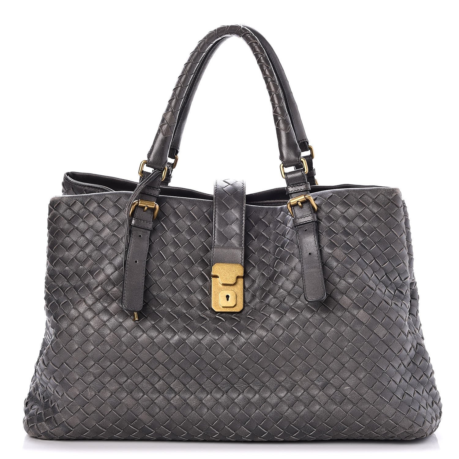 Bottega Veneta Nappa Intrecciato Medium Roma Tote Ferro Gray 1 of 7