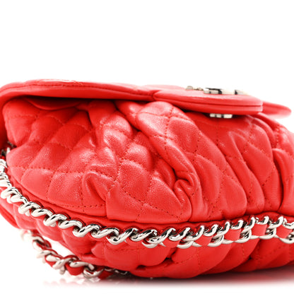 Chanel Washed Lambskin Mini Chain Around Messenger Coral 9 of 11