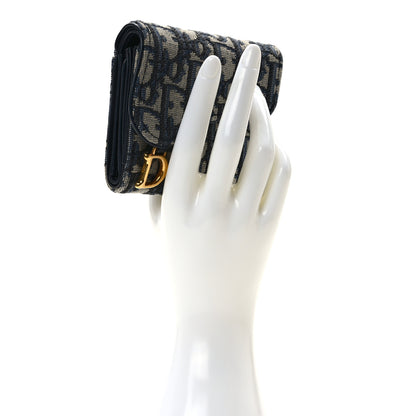 Christian Dior Oblique Saddle Lotus Wallet Blue 2 of 9