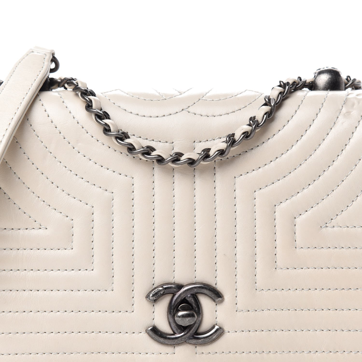 Chanel Calfskin Quilted Small Korean Garden Flap Off White 11 of 11