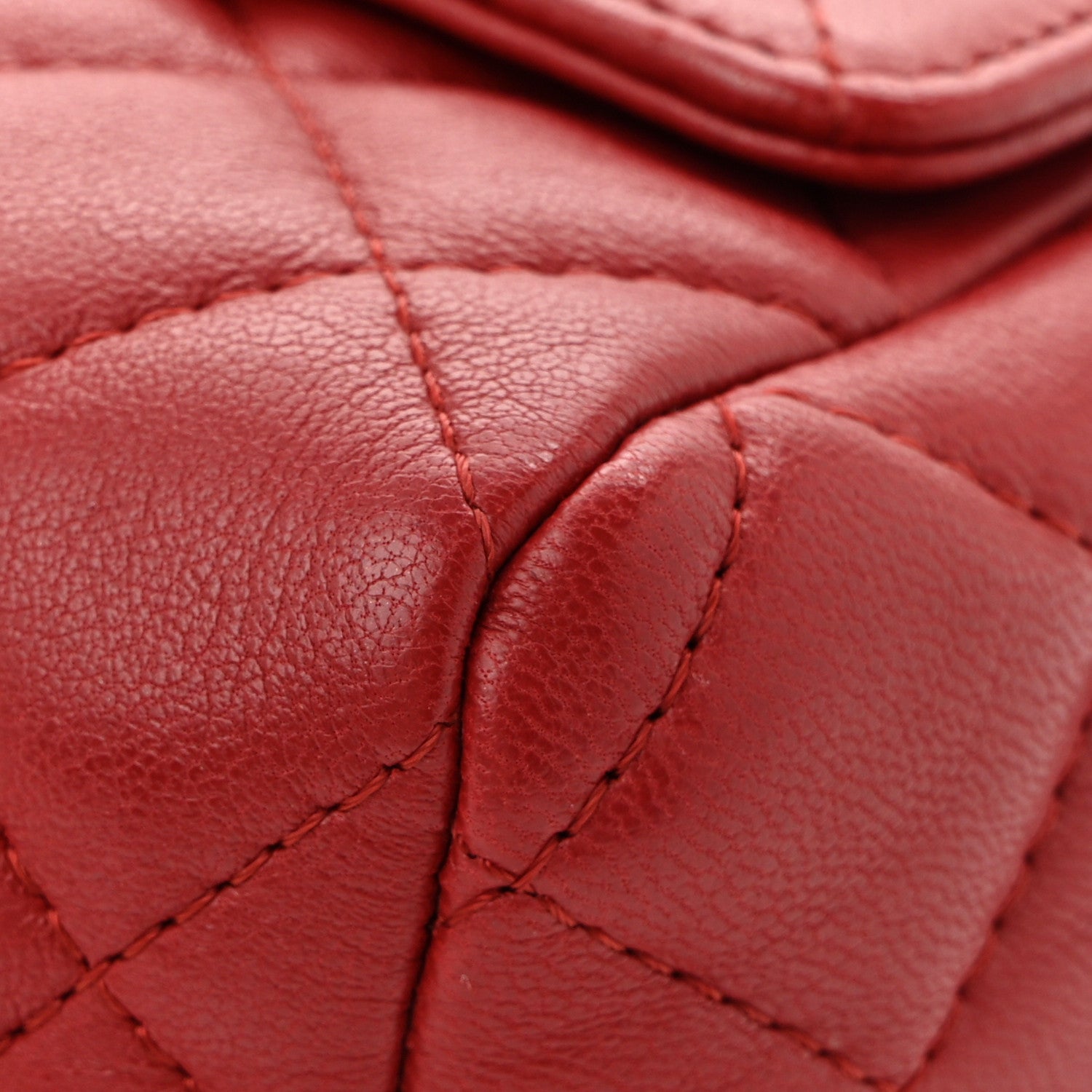 Chanel Lambskin Quilted Flap Cosmetic Case Red 8 of 9