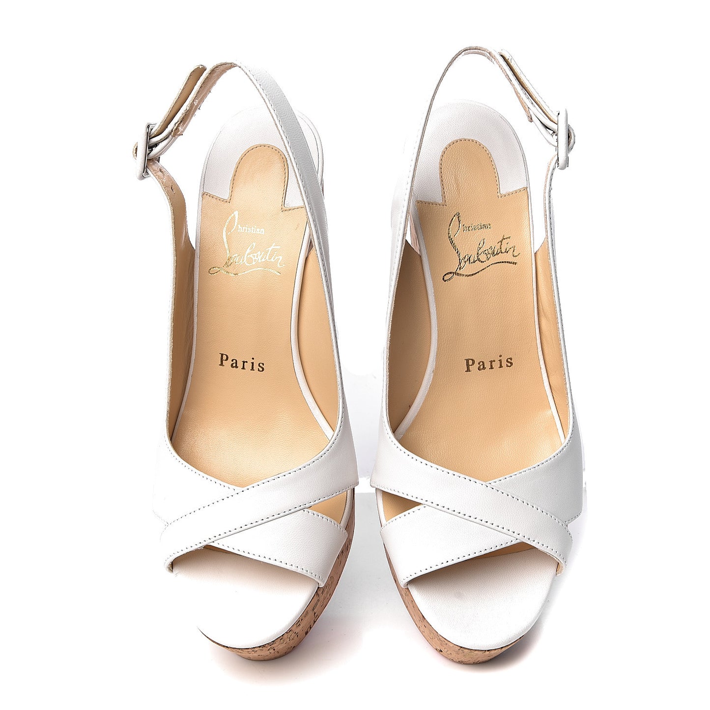 Nappa Cork Reine De Liege 120 Wedges 37 White Natural