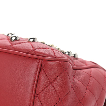 Dolce & Gabbana Lambskin Watersnake Embellished Lucia Shoulder Bag Red 10 of 19