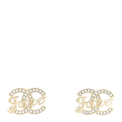 Chanel Crystal CC Forever Earrings Gold 1 of 5