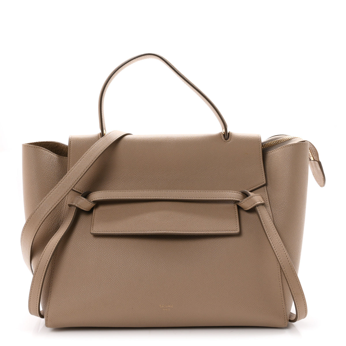 Grained Calfskin Mini Belt Bag Light Taupe