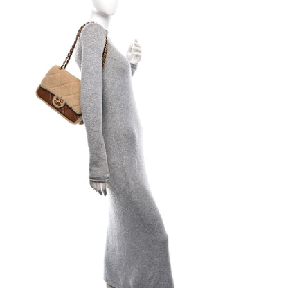Chanel Shearling Lambskin Quilted Furry Coco Flap Beige Brown 2 of 11