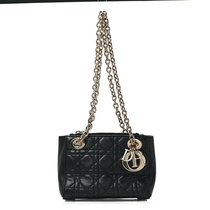 Christian Dior Lambskin Cannage Lady Dior Double Chain Bag Black 1 of 8