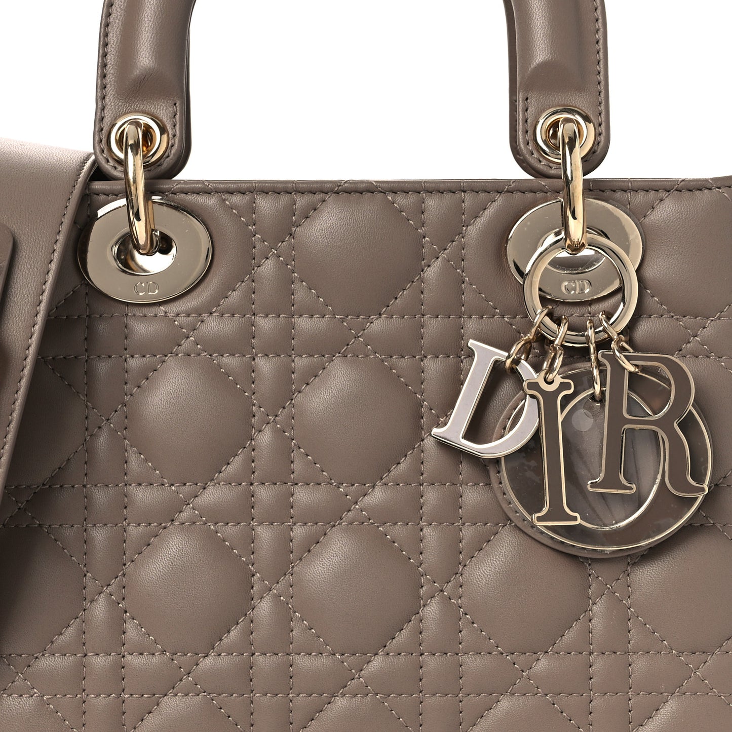 Lambskin Cannage Small My ABCDior Lady Dior Warm Taupe