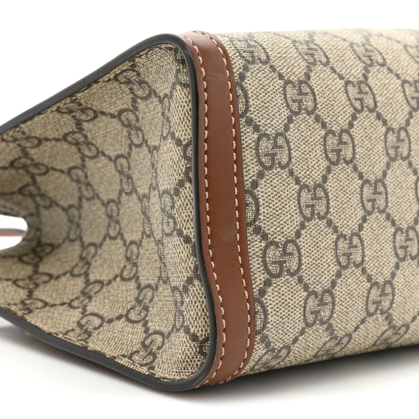 GG Supreme Monogram Calfskin Small Padlock Tote Beige Ebony Tuscany