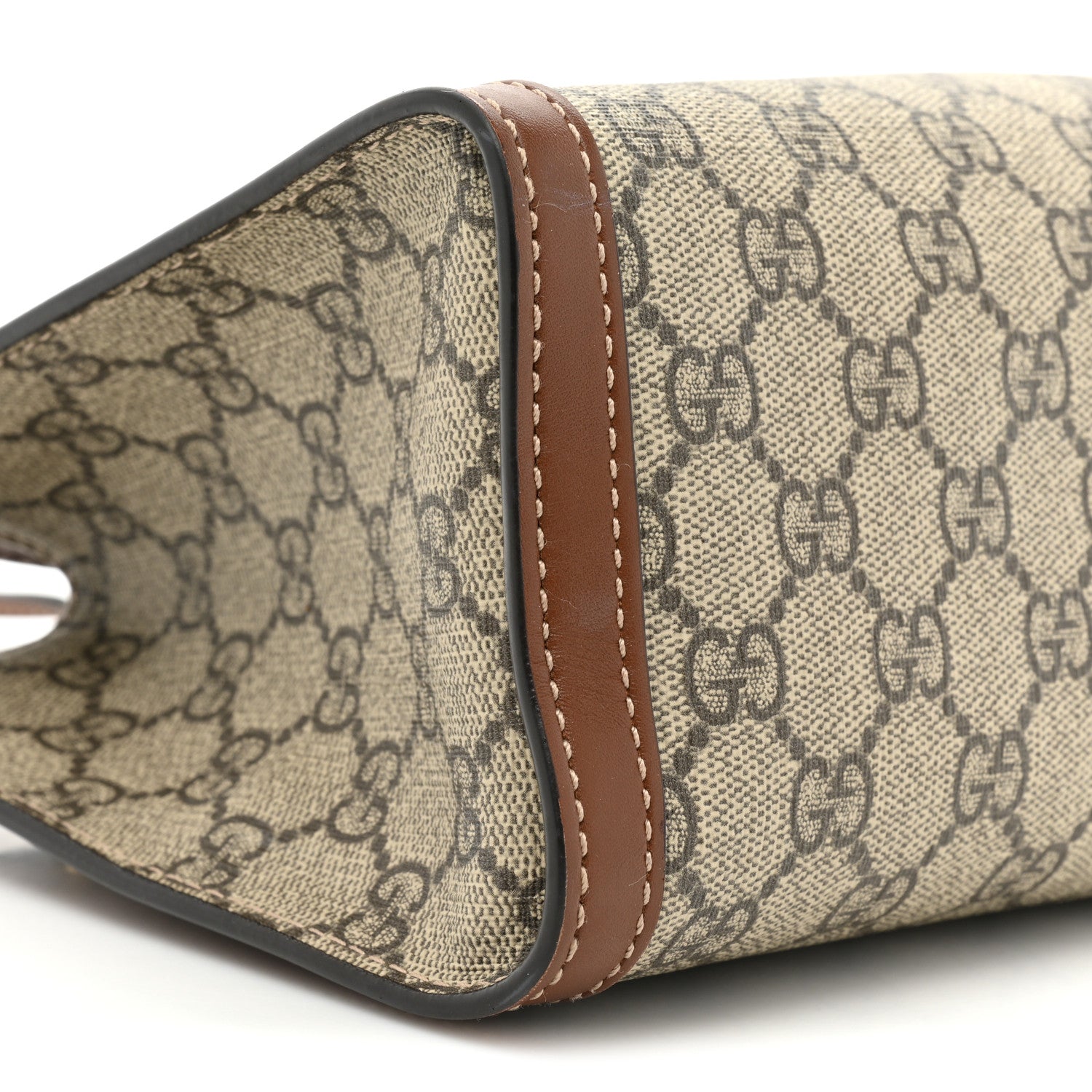 Gucci GG Supreme Monogram Calfskin Small Padlock Tote Beige Ebony Tuscany 9 of 17