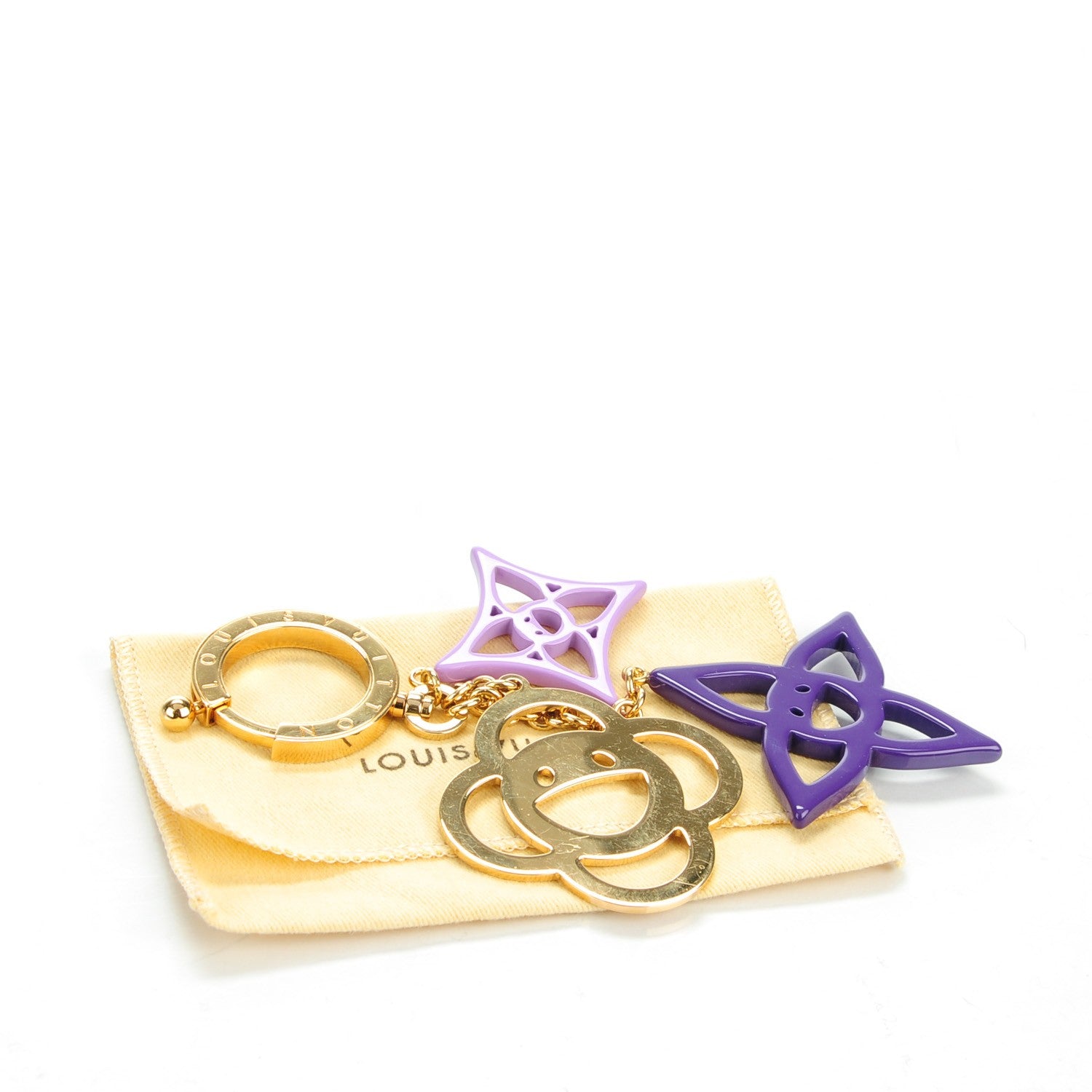 Louis Vuitton Brass Enamel Cosmic Blossom Bag Charm Violet 4 of 4