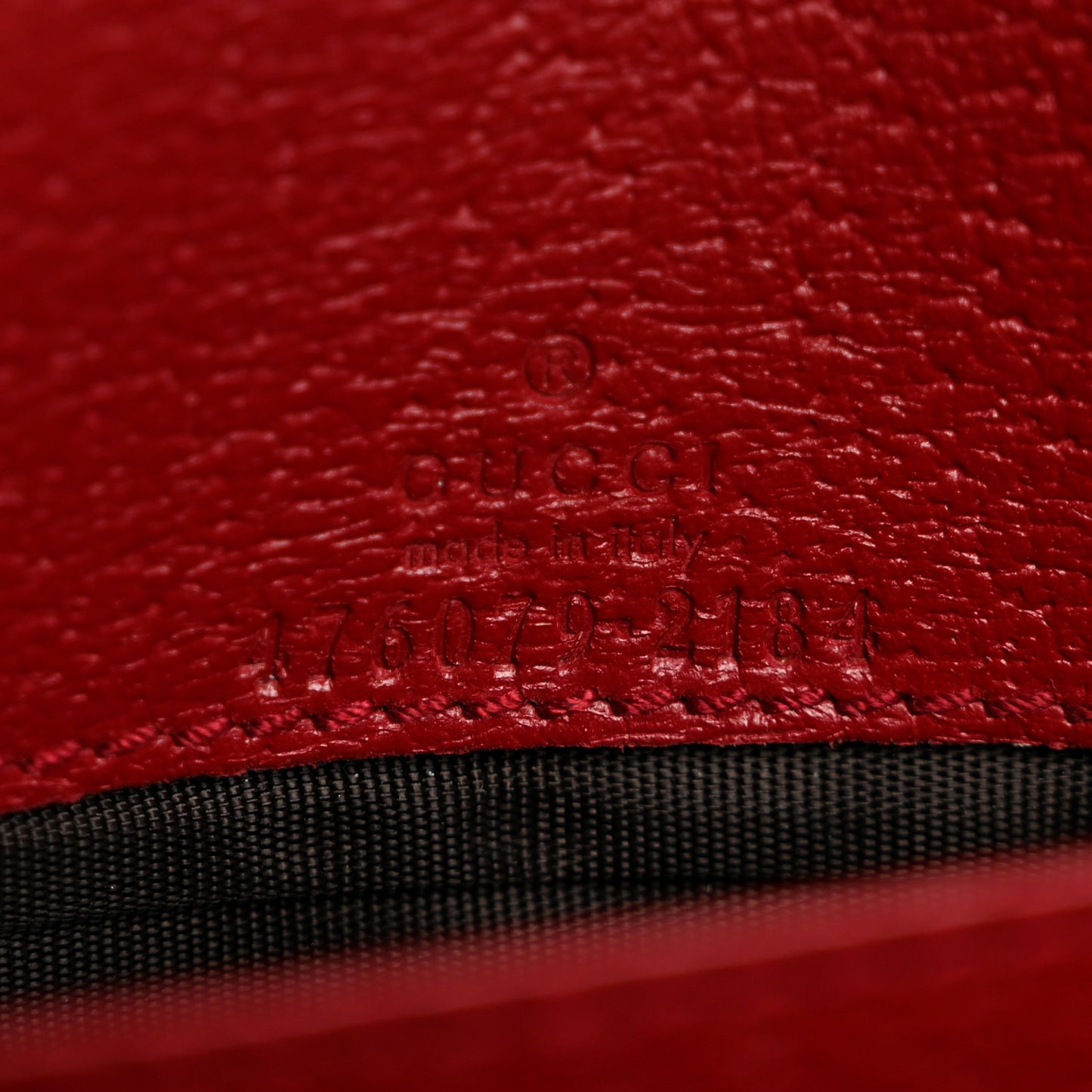 GG Supreme Monogram Web Queen Margaret Chain Wallet Red