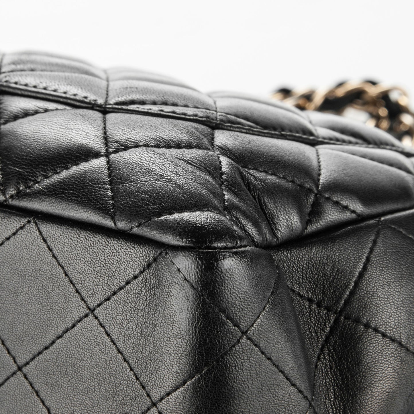 Lambskin Quilted Jumbo Single Flap Black