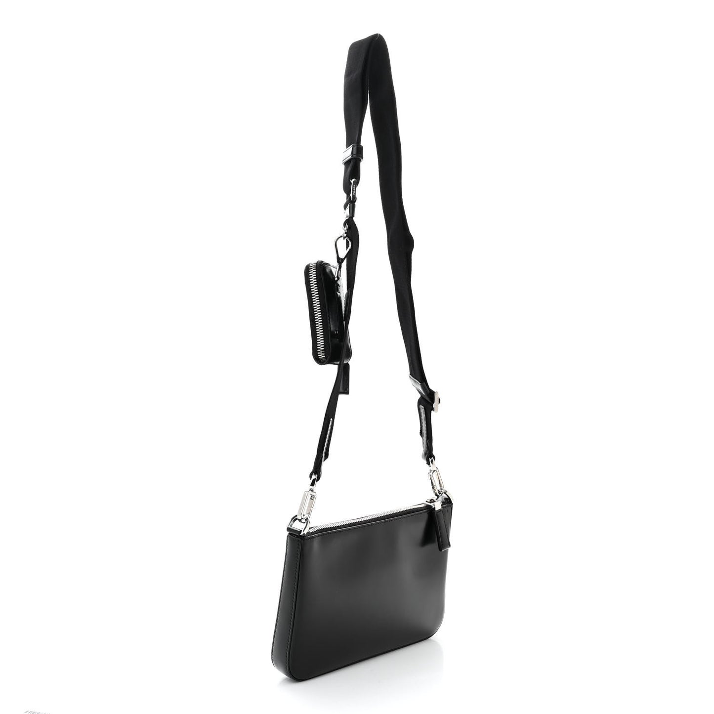 Spazzolato Pocket Pouch Shoulder Bag Black
