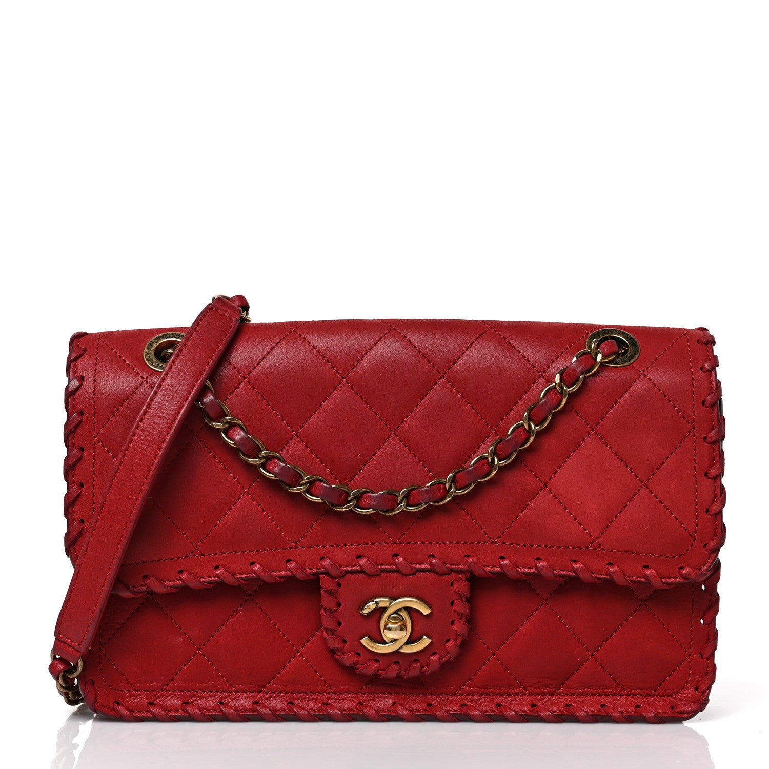 Chanel Iridescent Calfskin Medium Happy Stitch Flap Red 1 of 8
