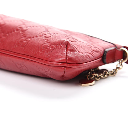 Gucci Guccissima Heart Chain Pochette Red 9 of 9