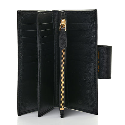 Prada Saffiano Metal Tab Wallet Black 5 of 7