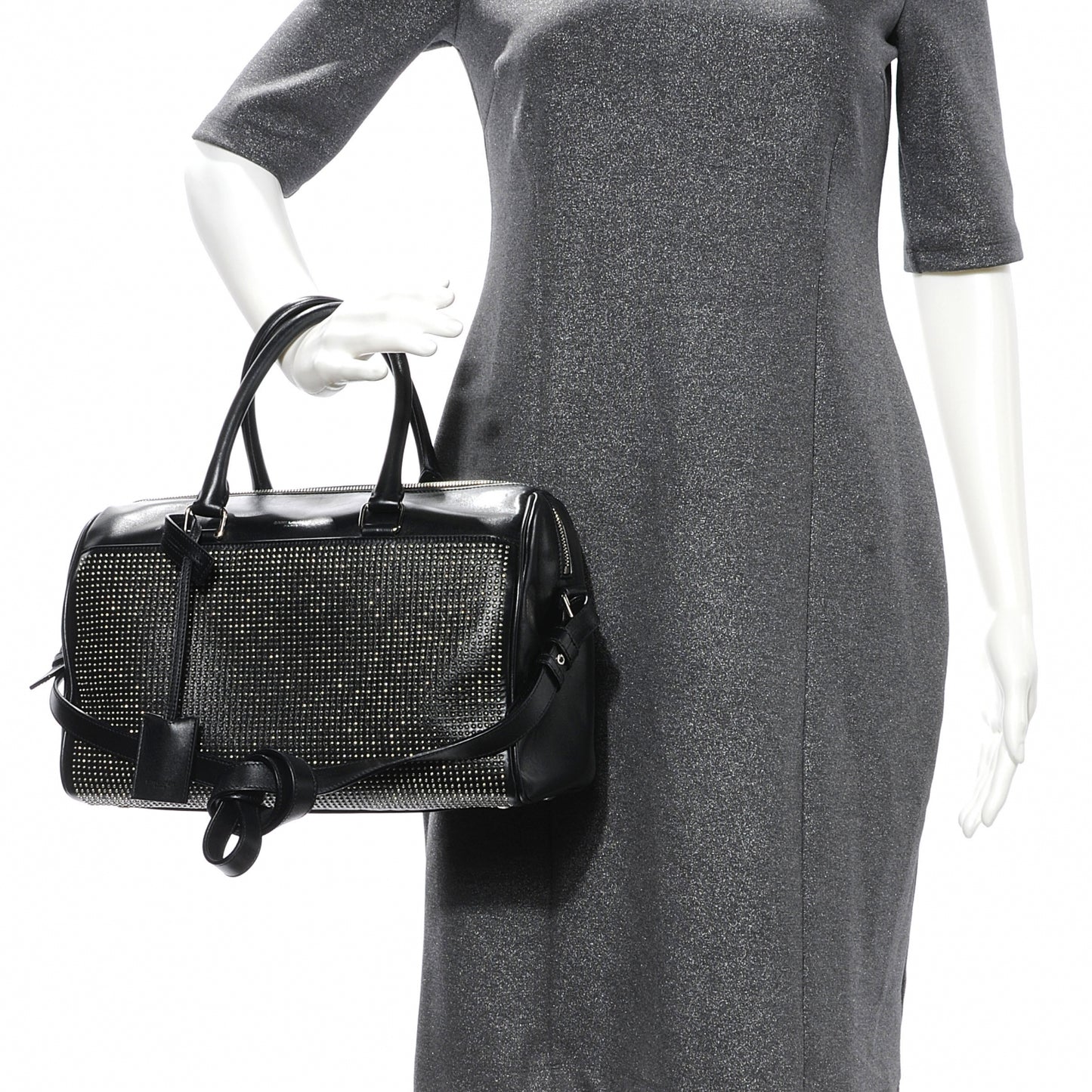 Leather Studded Duffle 6 Black