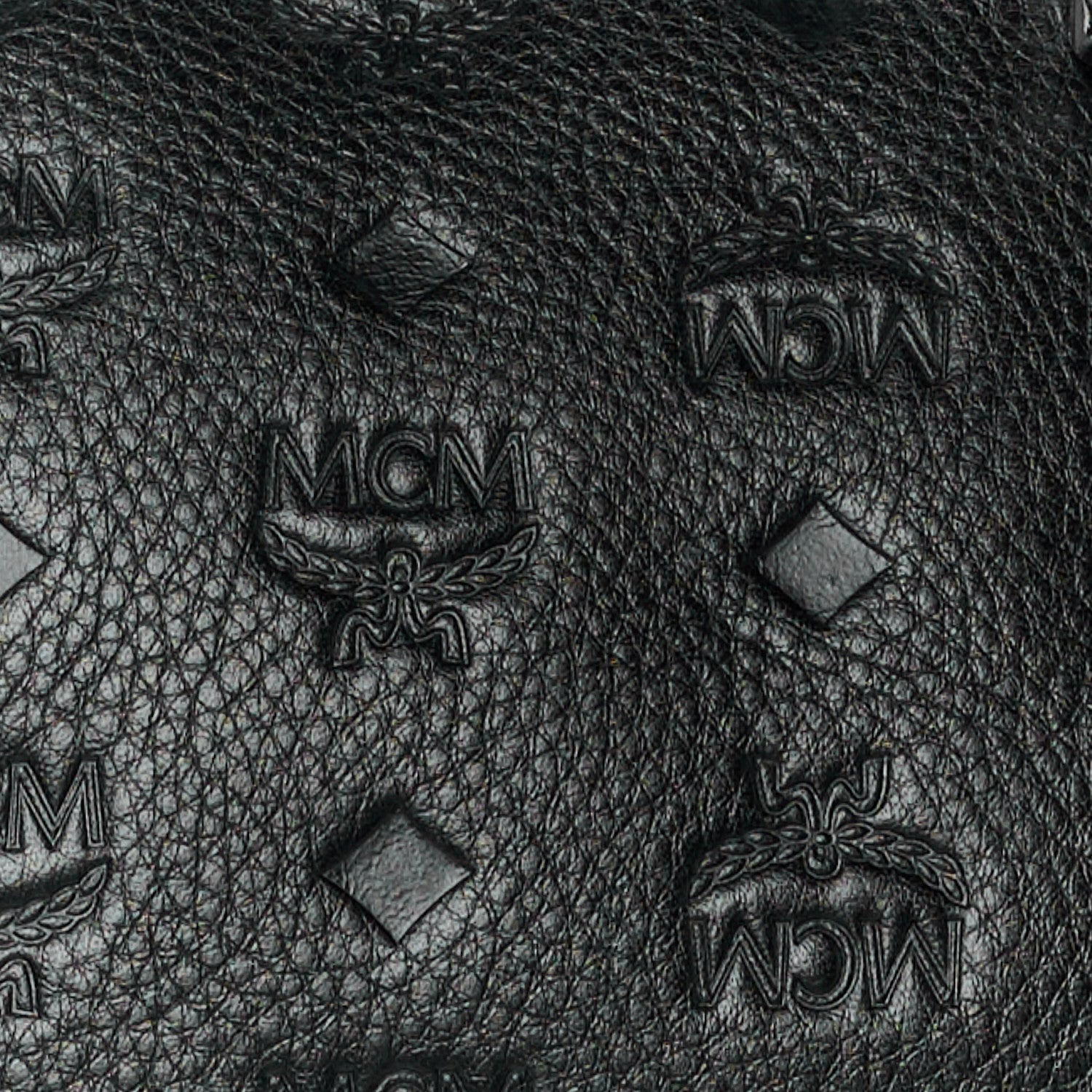 MCM Calfskin Ottomar Monogram Medium Boston Bag Black 9 of 11