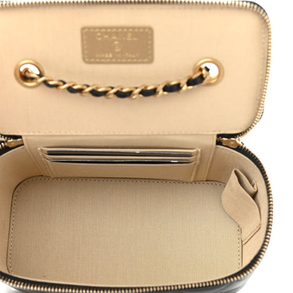 Chanel Lambskin Quilted Small Pearl Crush Vanity Case With Chain Black 6 of 11
